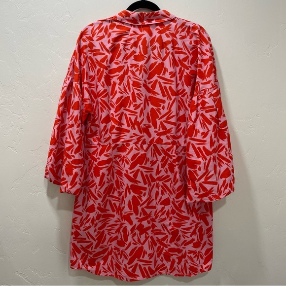 Veronica Beard Samy Silk Exaggerated Statement Puff Sleeve Shirt Dress Size 14 - Picture 14 of 16